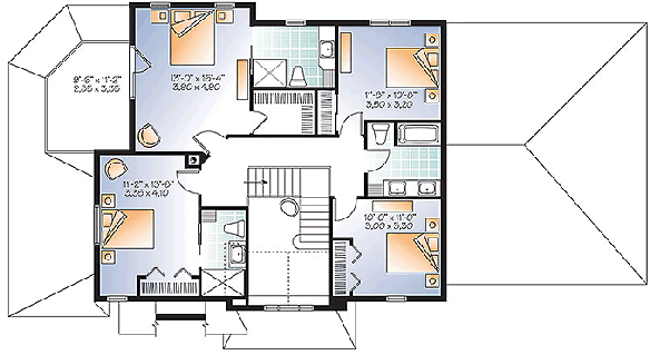Second Floor Plan for House Plan #141252