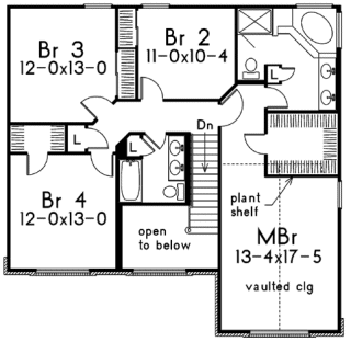 Second Floor Plan for House Plan #631252