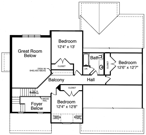 Second Floor Plan for House Plan #534542