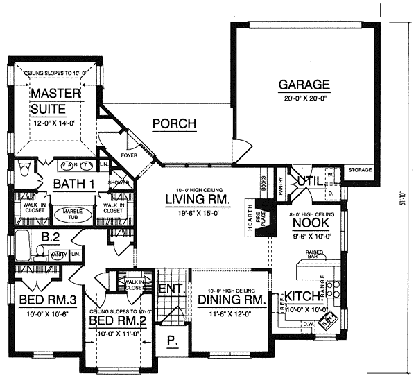 Main Floor Plan for House Plan #440461