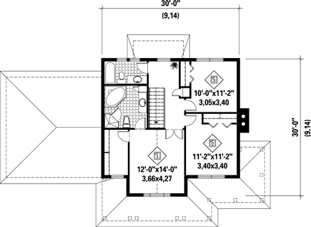Second Floor Plan for House Plan #178071