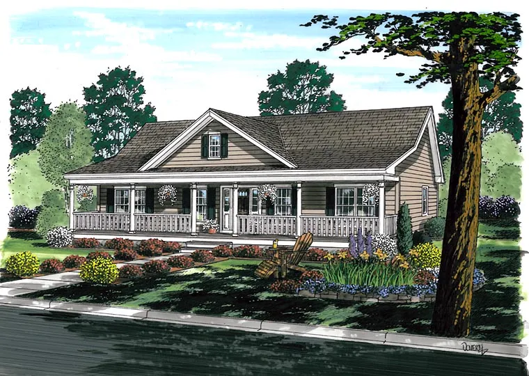 Full Rendering for House Plan #188071