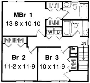 Second Floor Plan for House Plan #188072