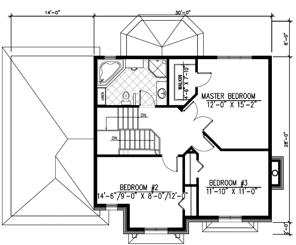 Second Floor Plan for House Plan #428071