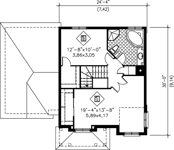 Second Floor Plan for House Plan #178141