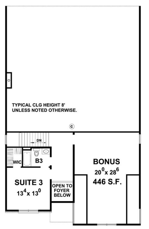 Second Floor Plan for House Plan #155442
