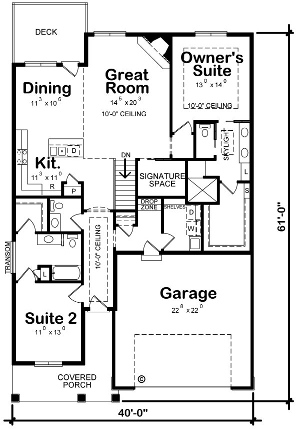 Main Floor Plan for House Plan #156761
