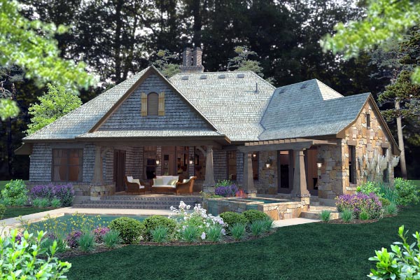 Rear Elevation for House Plan #642842