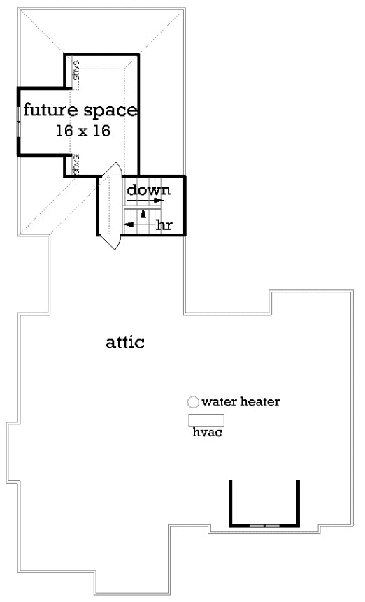 Attic Plan for House Plan #482921