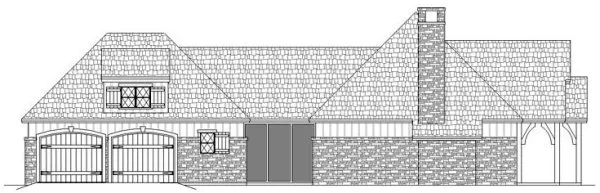 Left Elevation for House Plan #482921