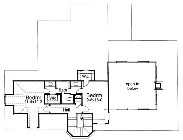 Second Floor Plan for House Plan #642881