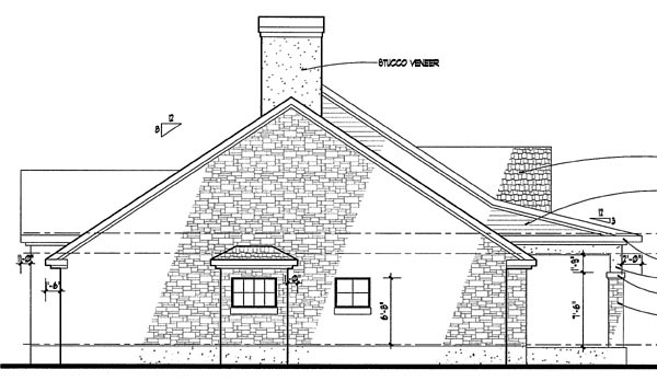 Left Elevation for House Plan #645681