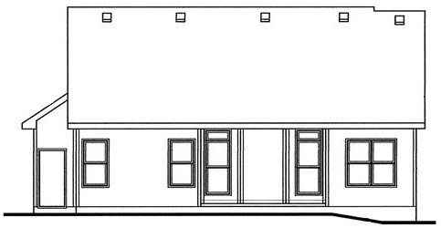 Rear Elevation for House Plan #152921