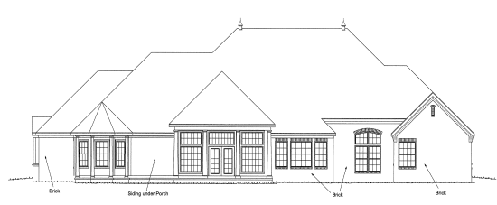 Rear Elevation for House Plan #245904