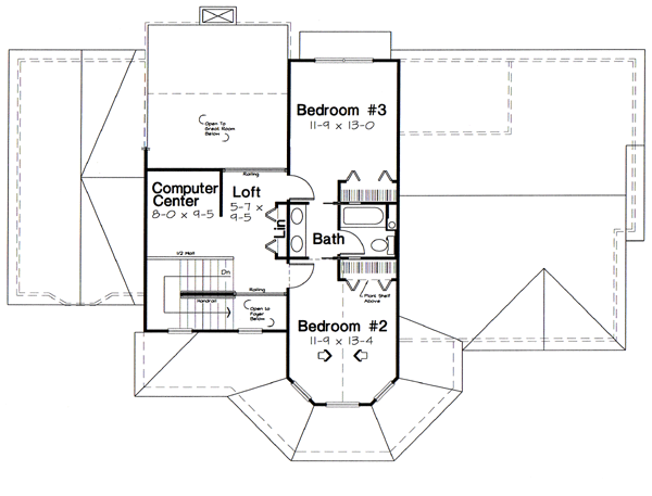 Second Floor Plan for House Plan #186374