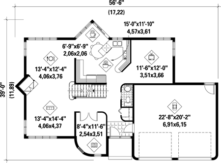 Main Floor Plan for House Plan #175681