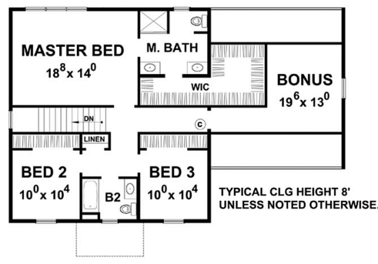 Second Floor Plan for House Plan #150502