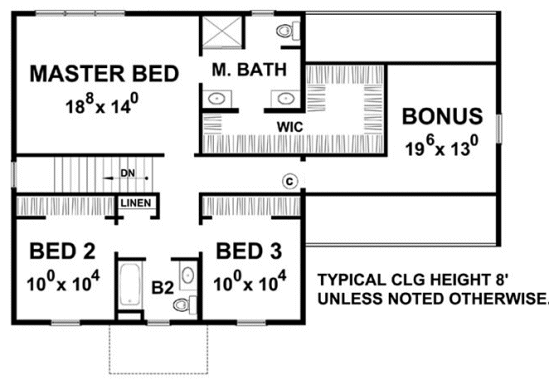 Second Floor Plan for House Plan #151502