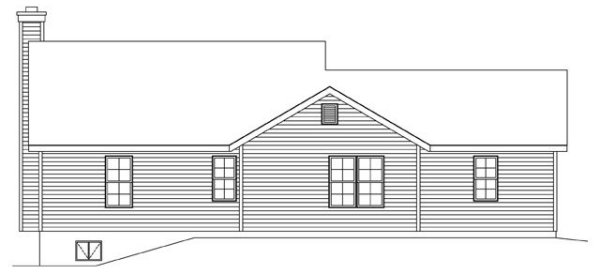 Rear Elevation for House Plan #412092