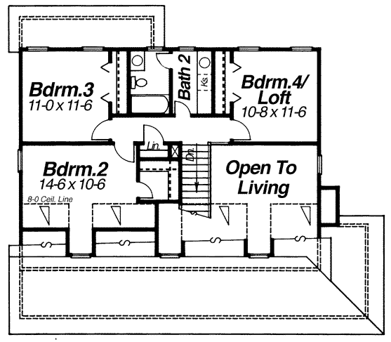 Second Floor Plan for House Plan #128181