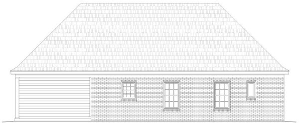 Rear Elevation for House Plan #690431