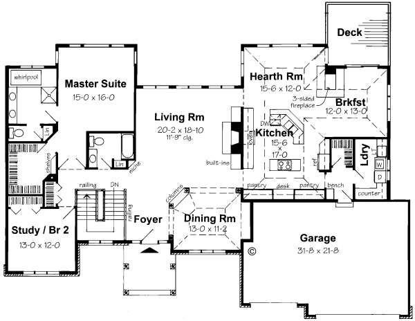 Main Floor Plan for House Plan #182842
