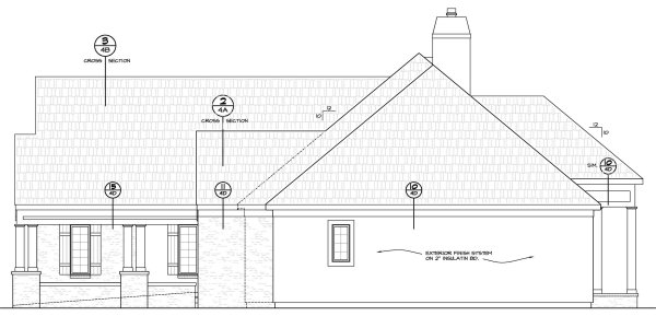 Right Elevation for House Plan #156622