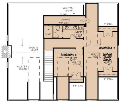 Second Floor Plan for House Plan #310833