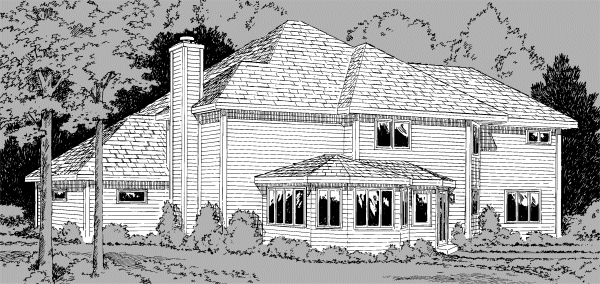 Rear Elevation for House Plan #187443