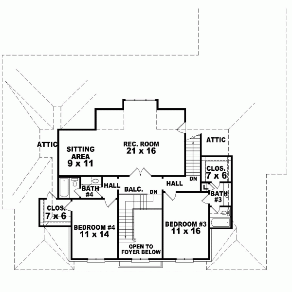 Second Floor Plan for House Plan #493744