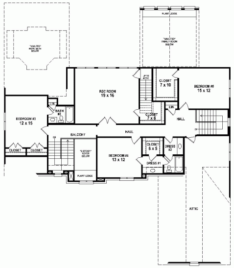Second Floor Plan for House Plan #494744