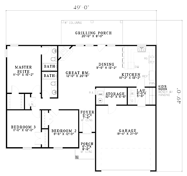 Main Floor Plan for House Plan #314821