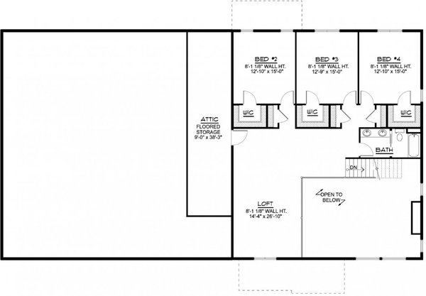 Second Floor Plan for House Plan #756863