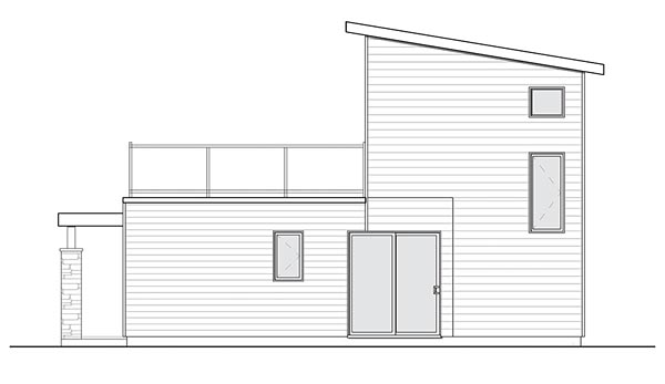 Rear Elevation for House Plan #143071