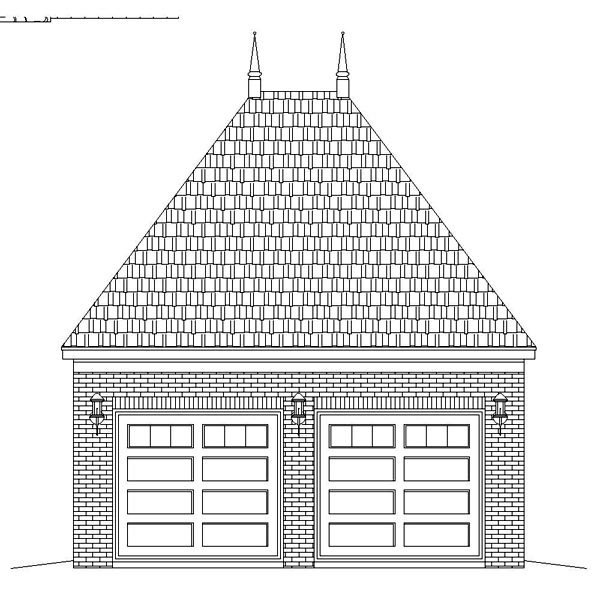 Rear Elevation for House Plan #490006