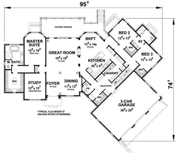 Main Floor Plan for House Plan #152493
