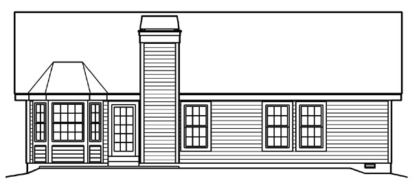 Rear Elevation for House Plan #639151