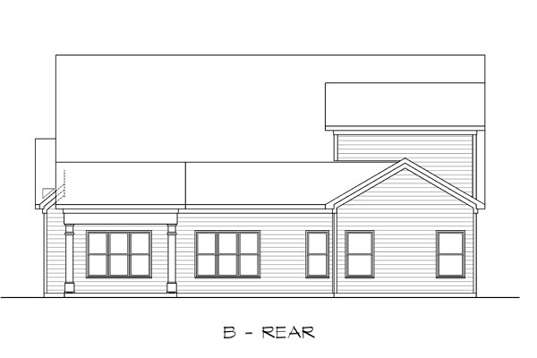 Rear Elevation for House Plan #711922