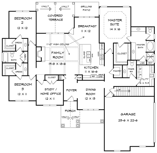 Main Floor Plan for House Plan #715342