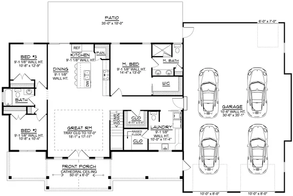 Floorplan lower for House Plan #753361