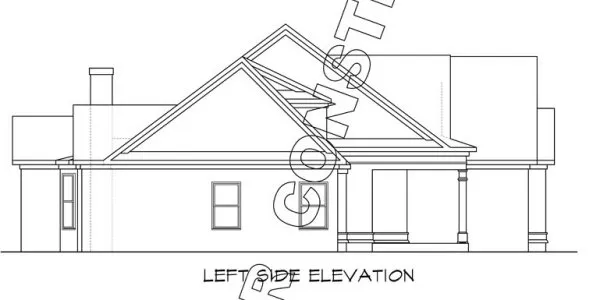 Left Elevation for House Plan #713671
