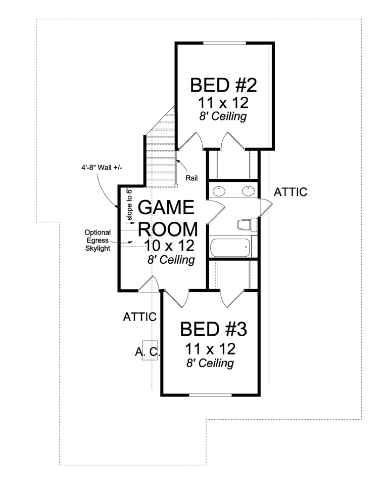 Second Floor Plan for House Plan #240271