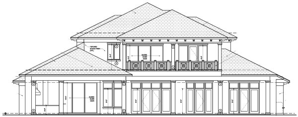 Rear Elevation for House Plan #773045