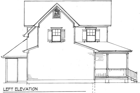 Left Elevation for House Plan #117951