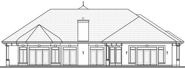Rear Elevation for House Plan #141323