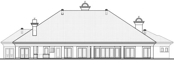 Rear Elevation for House Plan #142323