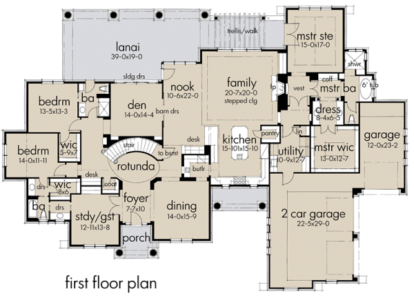 Main Floor Plan for House Plan #640883