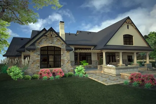 Rear Elevation for House Plan #640883