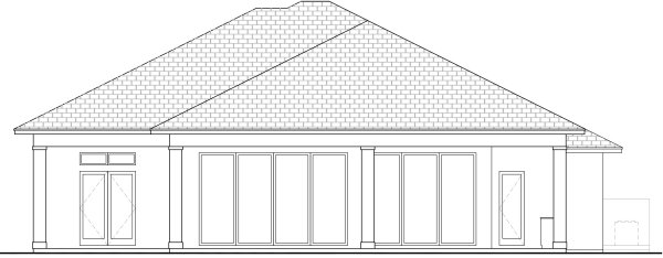Rear Elevation for House Plan #910552