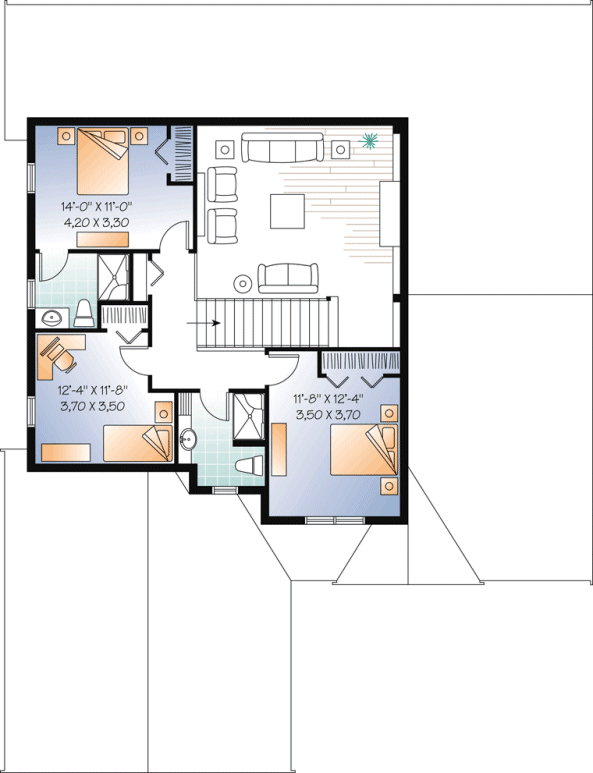 Second Floor Plan for House Plan #144162